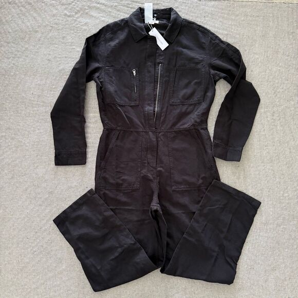 Outerknown S.E.A.  Suit Button Front Jumpsuit Small Storm Black Womens - Picture 2 of 11